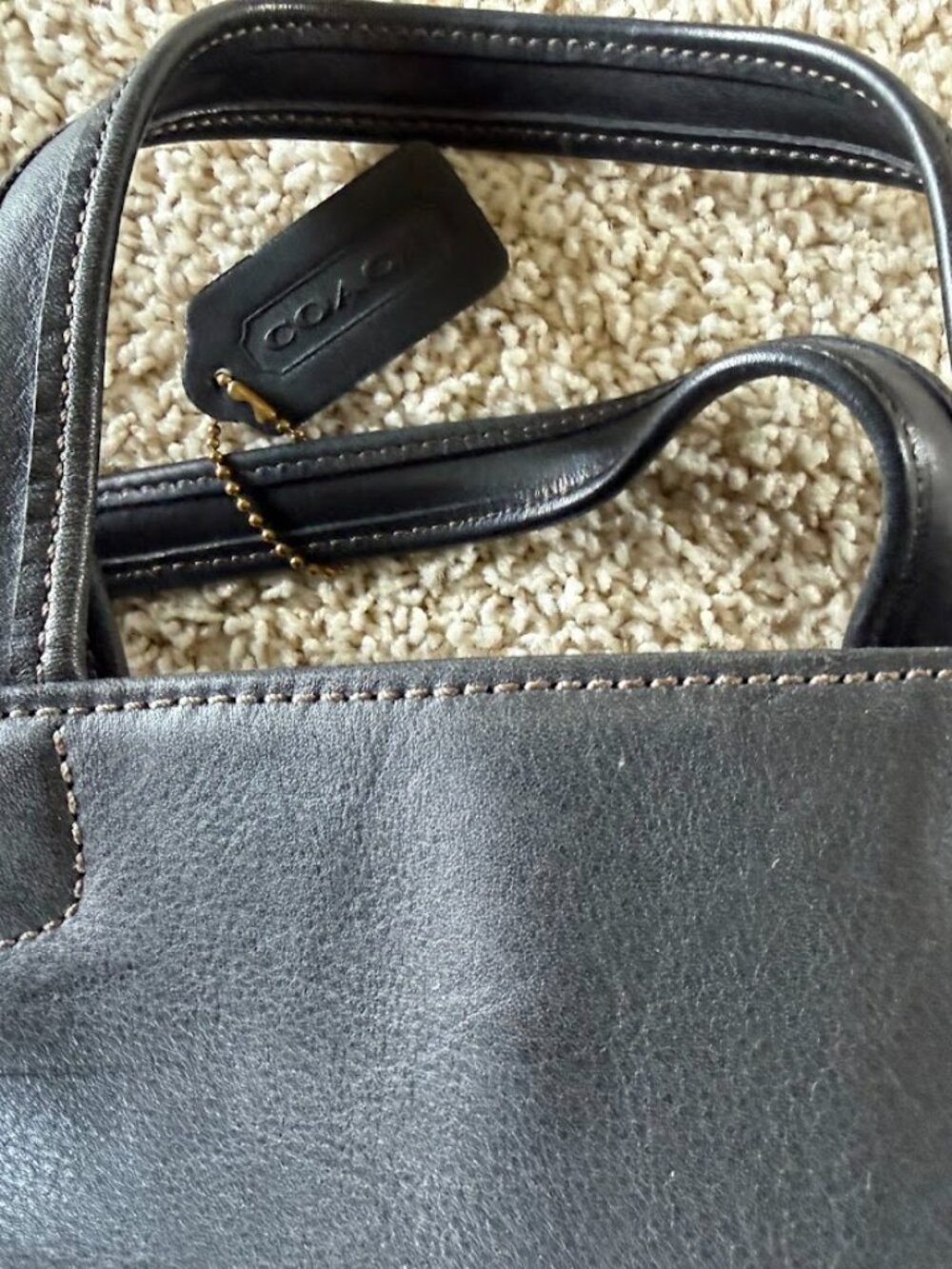 Vintage Black Leather Coach Bleecker Satchel - Picture 5 of 8
